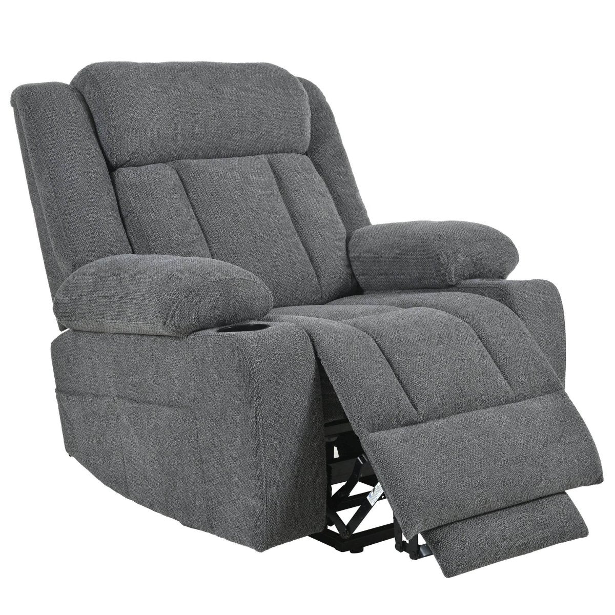 Power Lift Recliner Chair with Extended Footrest - Dark Gray - Sleep Galleria