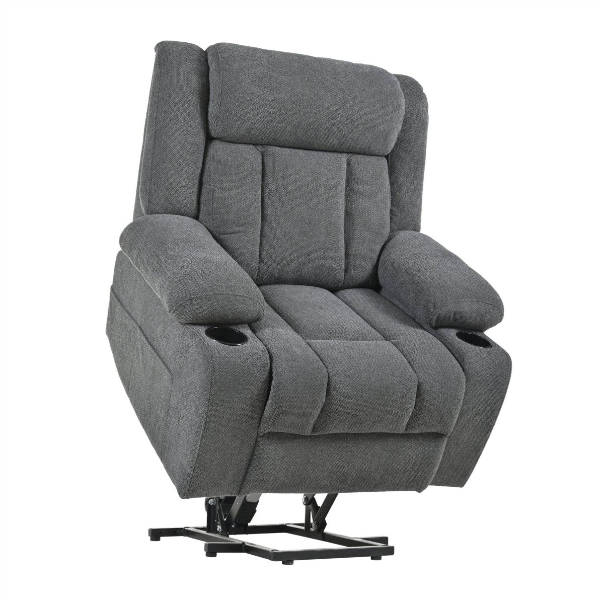 Power Lift Recliner Chair with Extended Footrest - Dark Gray - Sleep Galleria
