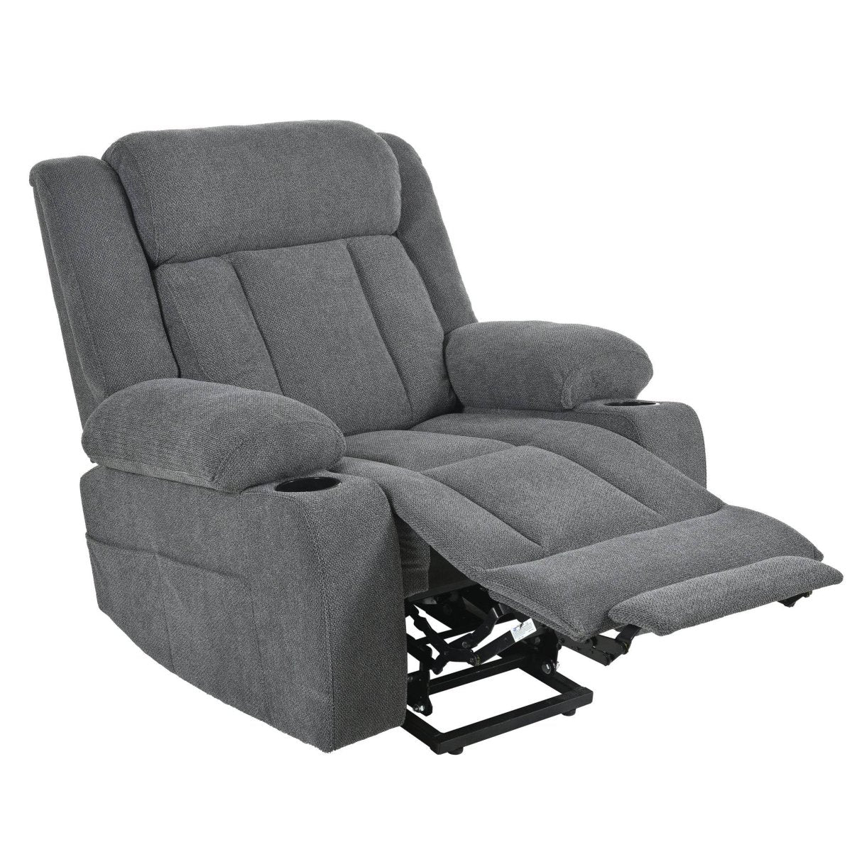 Power Lift Recliner Chair with Extended Footrest - Dark Gray - Sleep Galleria
