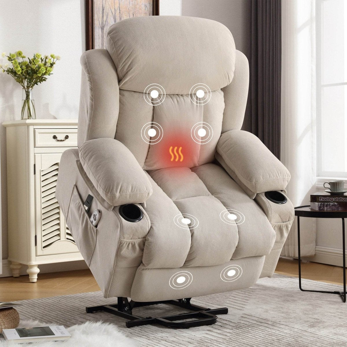 Power Lift Recliner Chair with Heat and Massage - Sleep Galleria