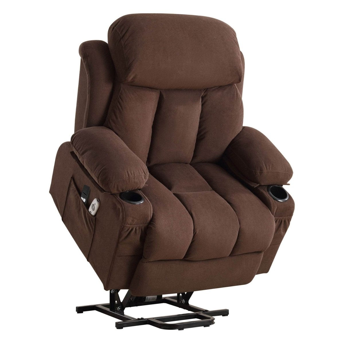 Power Lift Recliner Chair with Heat and Massage - Brown - Sleep Galleria