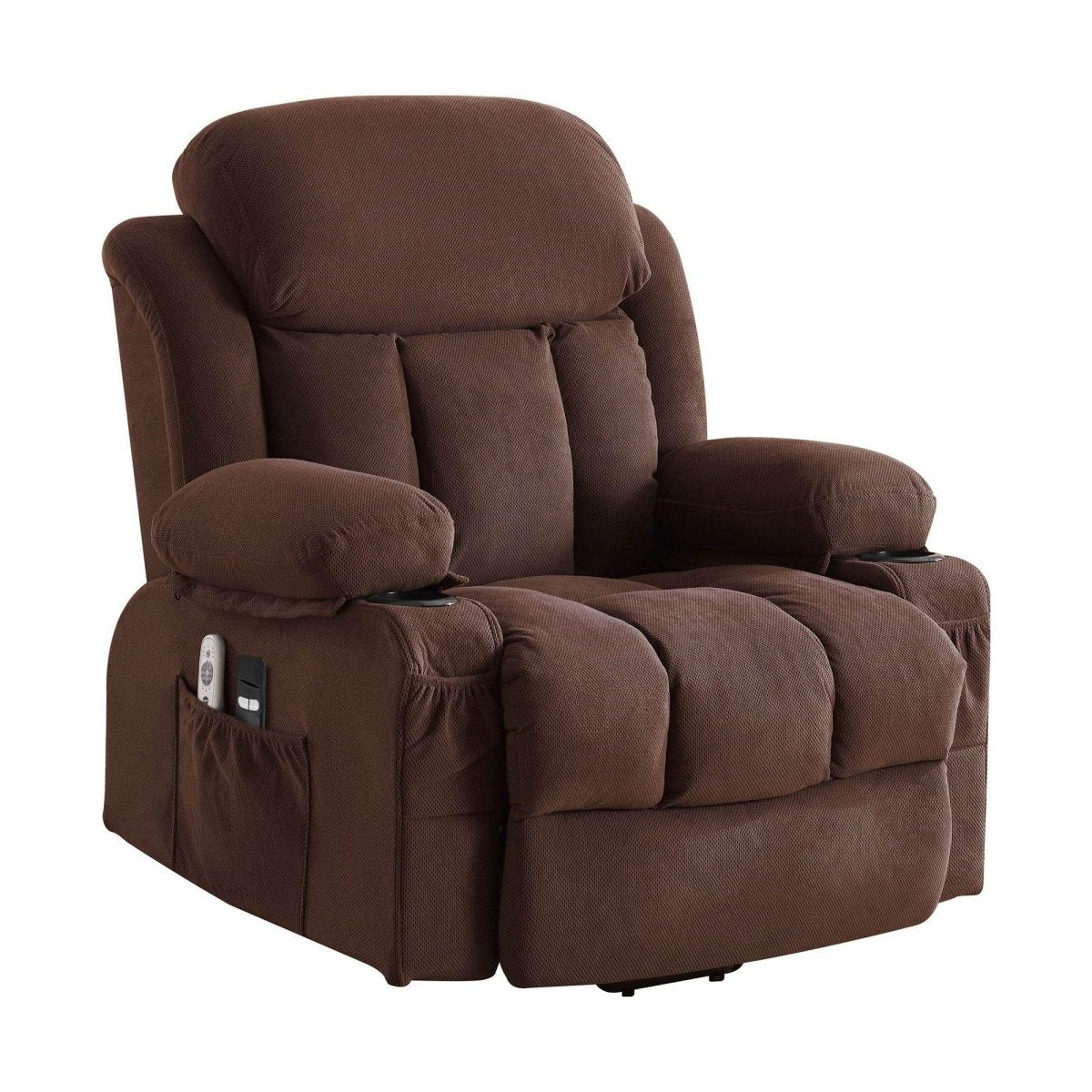 Power Lift Recliner Chair with Heat and Massage - Brown - Sleep Galleria