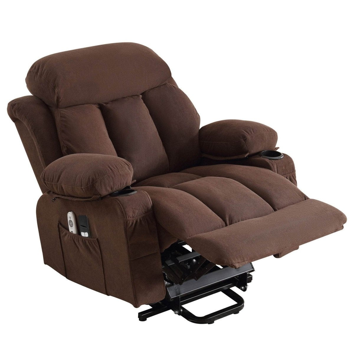 Power Lift Recliner Chair with Heat and Massage - Brown - Sleep Galleria