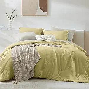 Queen Comforter Set - 7 Pieces Sage Green Soft Bed in a Bag Queen with Fitted Sheet, Flat Sheet, 2 Pillow Shams, and 2 Pillowca - Omega Lifestyles