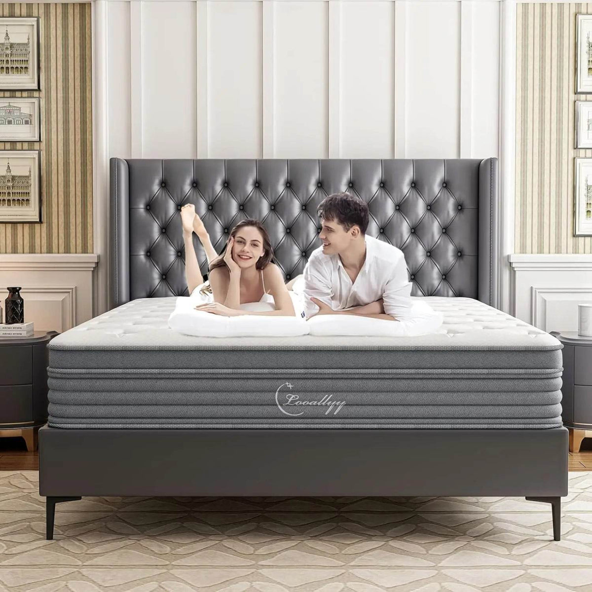 Queen Mattress 12 inch Hybrid Memory Foam Box Mattress Independent Bagged Spring Motion Isolation Deep Sleep CertiPUR-US - Sleep Galleria