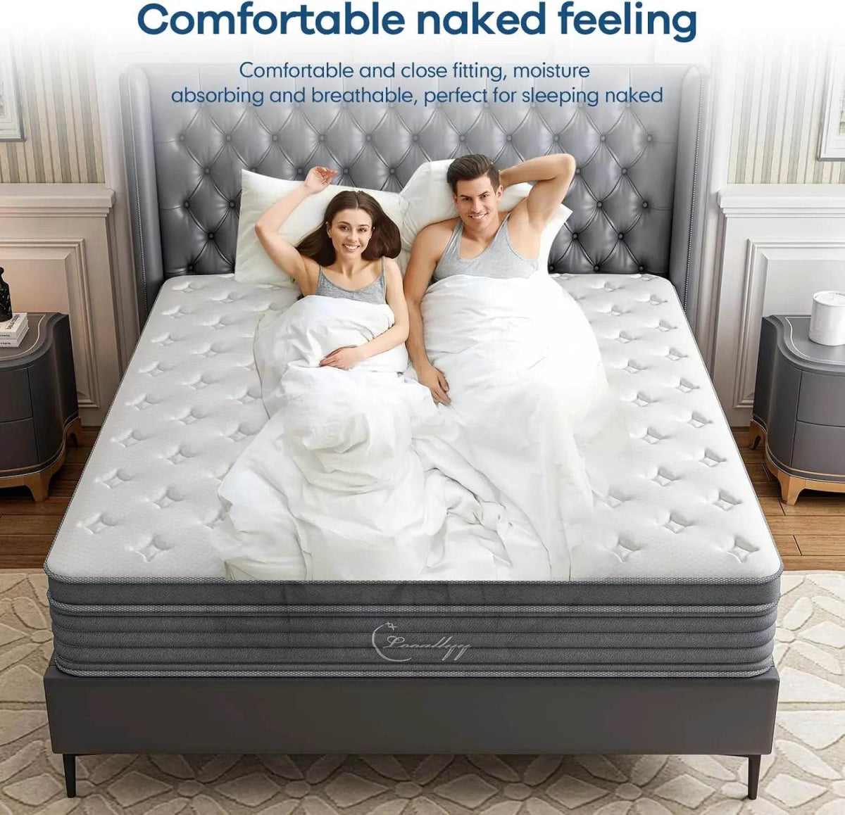 Queen Mattress 12 inch Hybrid Memory Foam Box Mattress Independent Bagged Spring Motion Isolation Deep Sleep CertiPUR-US - Sleep Galleria