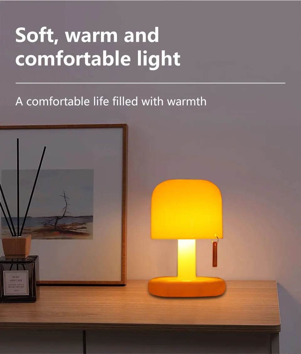Rechargeable Mushroom Night Light Led Sunset Table Lamp USB Minimalist Desk Bedroom Bar Room Decoration Atmosphere Mood Light - Sleep Galleria