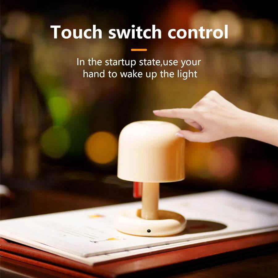Rechargeable Mushroom Night Light Led Sunset Table Lamp USB Minimalist Desk Bedroom Bar Room Decoration Atmosphere Mood Light - Sleep Galleria
