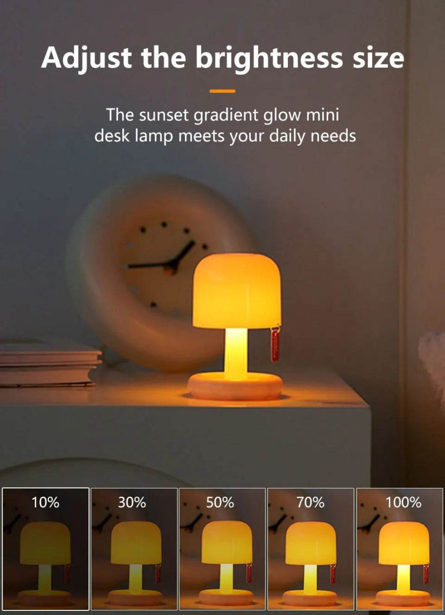 Rechargeable Mushroom Night Light Led Sunset Table Lamp USB Minimalist Desk Bedroom Bar Room Decoration Atmosphere Mood Light - Sleep Galleria