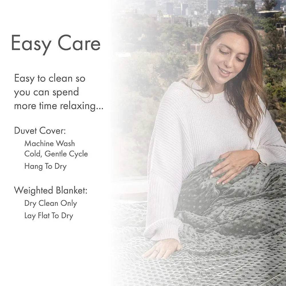Relaxeden® Adult Weighted Blanket W/Removable, Washable Duvet Cover| 15 Lbs, 60”X 80” Size| Heavy Glass Micro-Beads| Sleeping - Sleep Galleria