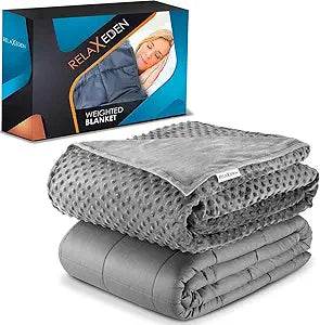Relaxeden® Adult Weighted Blanket W/Removable, Washable Duvet Cover| 15 Lbs, 60”X 80” Size| Heavy Glass Micro-Beads| Sleeping - Sleep Galleria