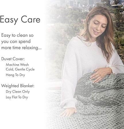 Relaxeden® Adult Weighted Blanket W/Removable, Washable Duvet Cover| 15 Lbs, 60”X 80” Size| Heavy Glass Micro-Beads| Sleeping - Sleep Galleria
