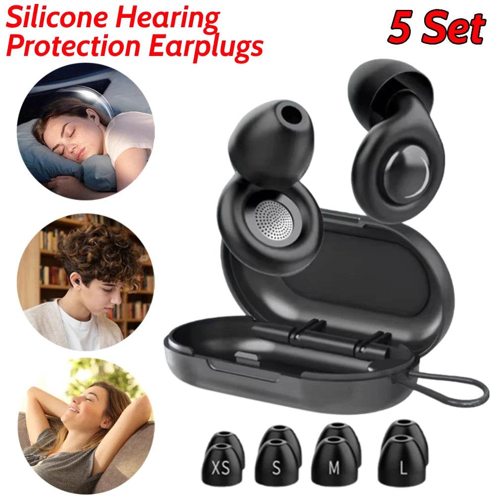 Reusable Silicone Snore Blocker Ear Plug with 10 Eartips Carrying Case Noise Cancelling Ear Plugs for Sleep Deep Focus Travel - Sleep Galleria