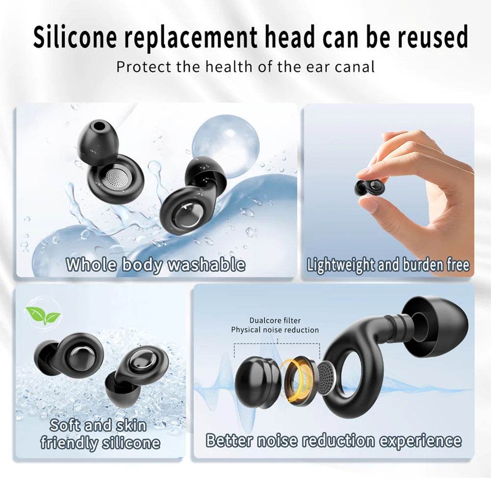 Reusable Silicone Snore Blocker Ear Plug with 10 Eartips Carrying Case Noise Cancelling Ear Plugs for Sleep Deep Focus Travel - Sleep Galleria