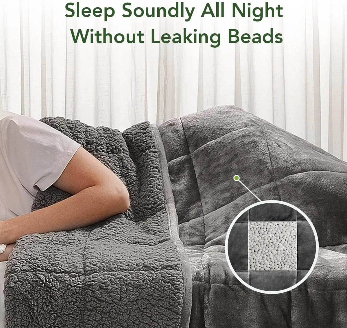 Sherpa Fleece Weighted Blanket for Adult, 15 lbs Heavy Fuzzy Throw Blanket with Soft Plush Flannel, 48x72 Inches Dual Sided Grey - Sleep Galleria