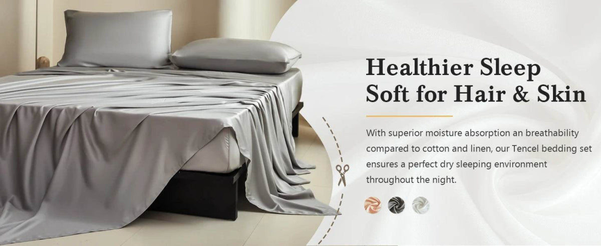 Simple&Opulence 100% Tencel Lyocell Sheet Set 4 Pieces, Moisture-Wicking, Silky Soft Cooling Sheets for All-Season - Sleep Galleria