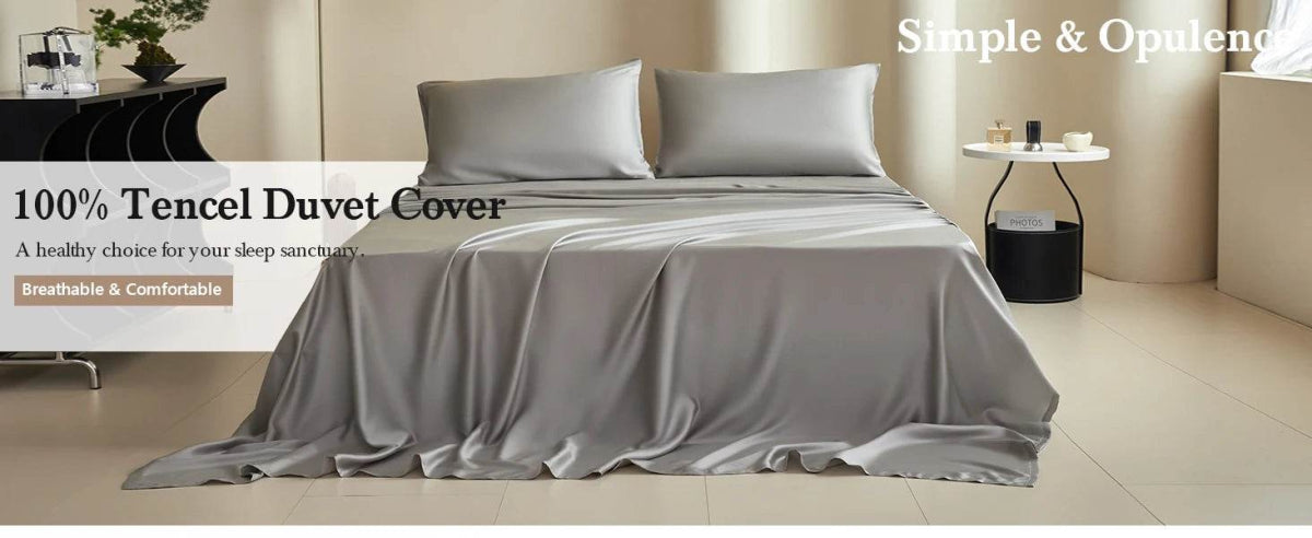 Simple&Opulence 100% Tencel Lyocell Sheet Set 4 Pieces, Moisture-Wicking, Silky Soft Cooling Sheets for All-Season - Sleep Galleria
