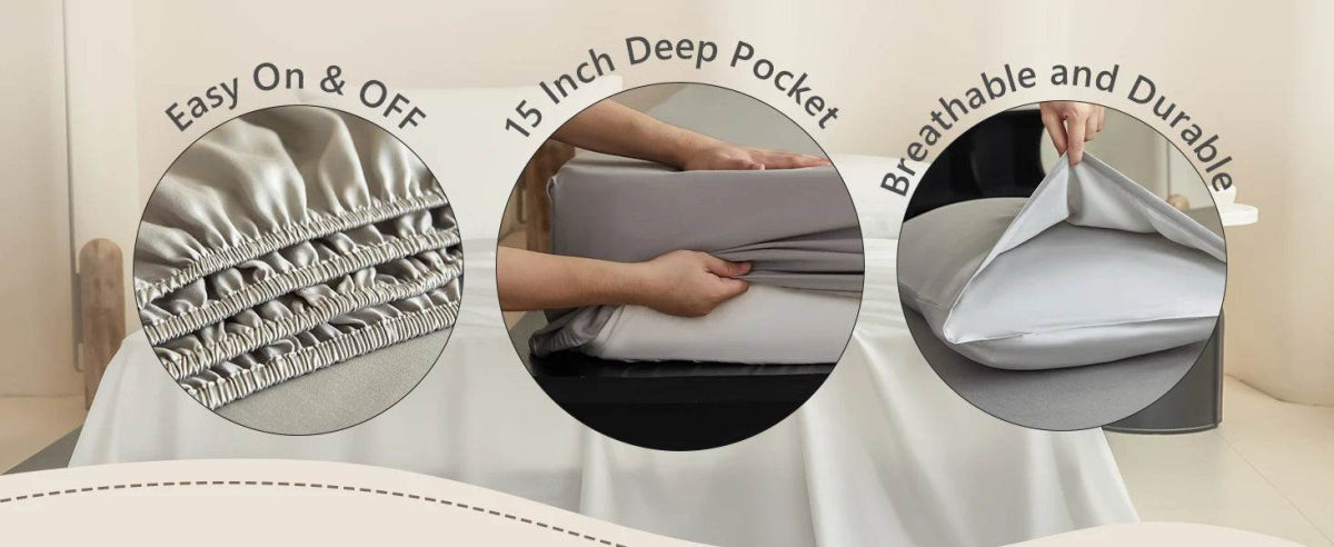 Simple&Opulence 100% Tencel Lyocell Sheet Set 4 Pieces, Moisture-Wicking, Silky Soft Cooling Sheets for All-Season - Sleep Galleria