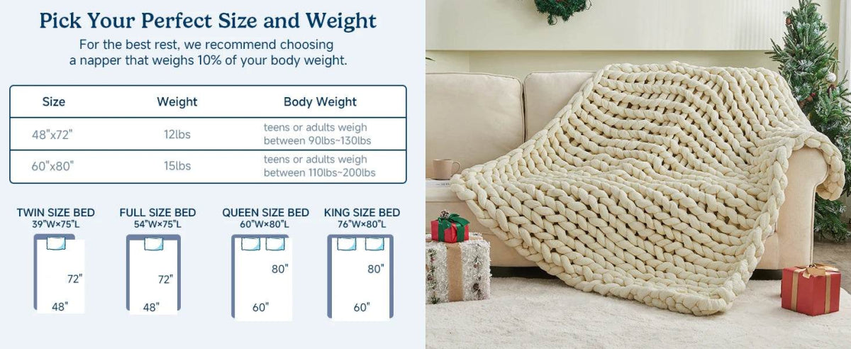 Simple&Opulence Handmade Chunky Knit Weighted Blanket for Adults, Cooling Heavy Cable Knitted Throw Blanket Home Decor for Sofa - Sleep Galleria