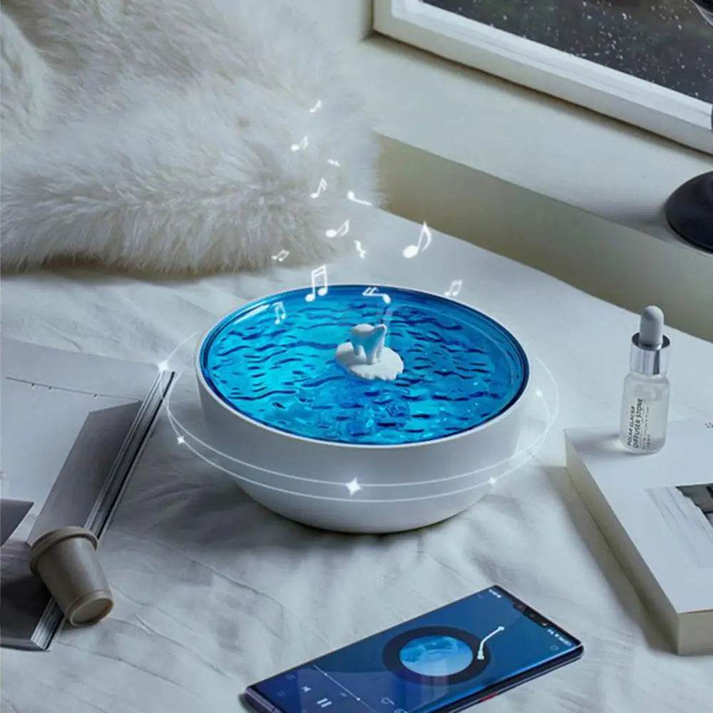 Speaker With Lights White Noise Speaker Lamp Wireless Projector Decorative Night Lamp Projector Home Decorations For Living Room - Omega Lifestyles