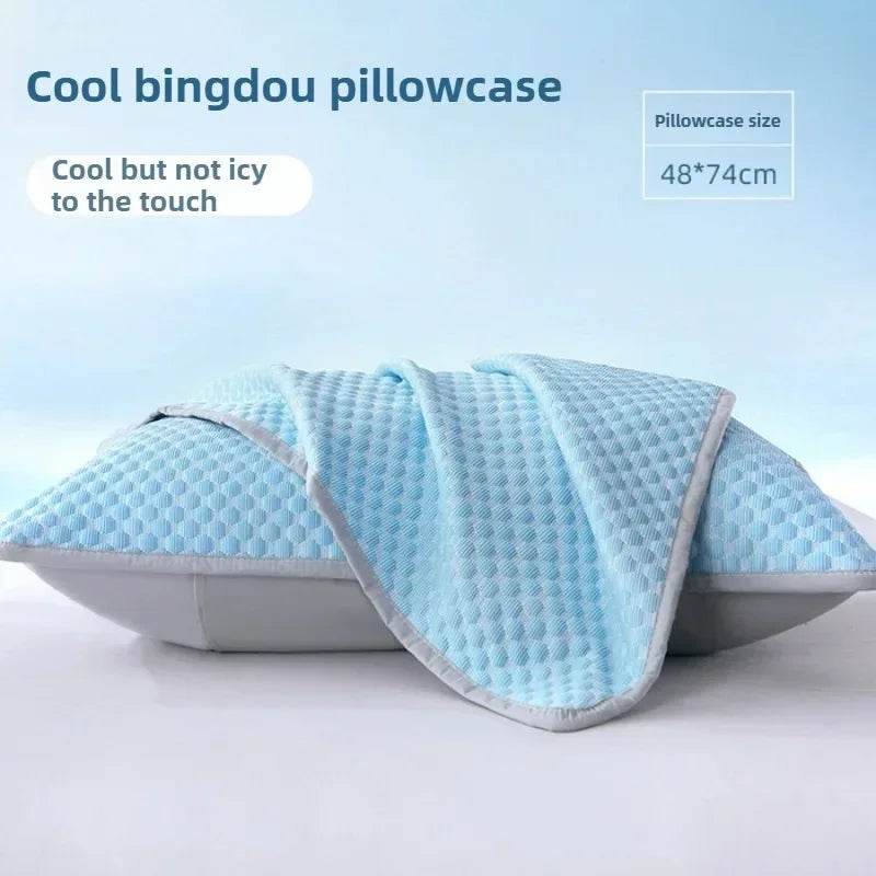 Summer Cooling Pillowcase Solid Color Ice Bean Bean Pillowcase Cool Feeling Air Conditioning Cover Washable (No Pillow) 48x74cm - Sleep Galleria