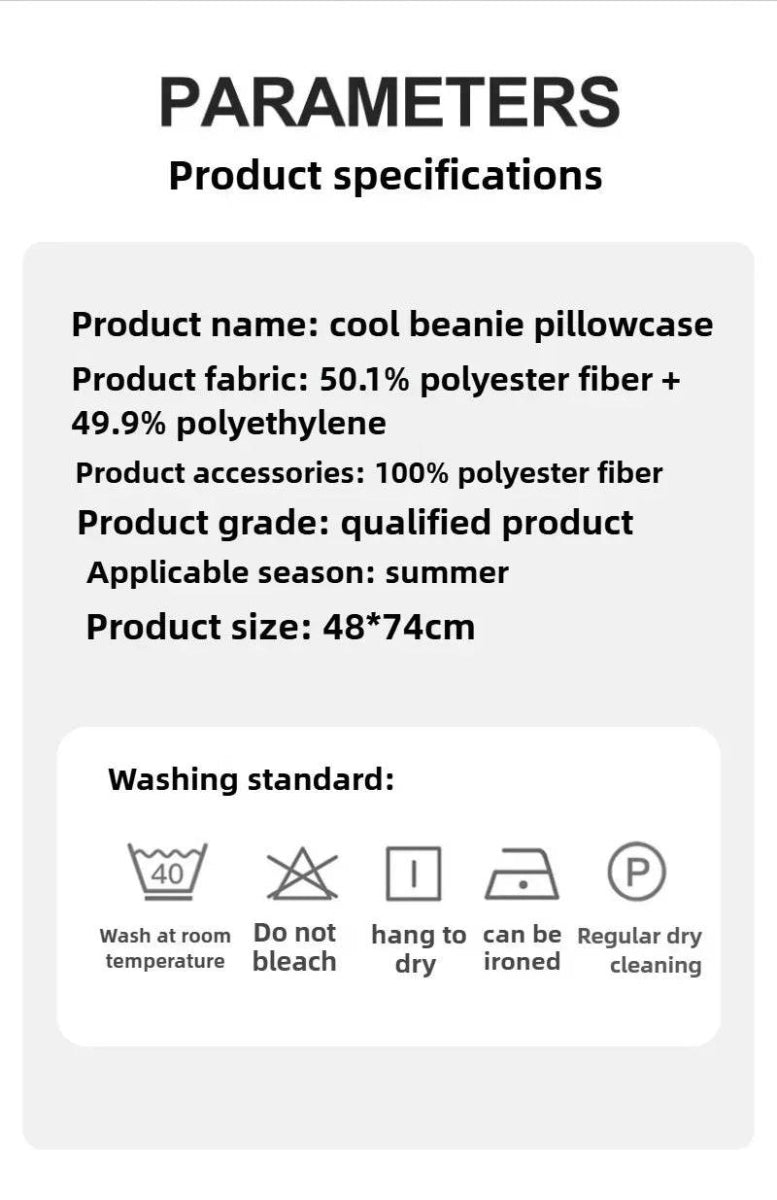 Summer Cooling Pillowcase Solid Color Ice Bean Bean Pillowcase Cool Feeling Air Conditioning Cover Washable (No Pillow) 48x74cm - Sleep Galleria