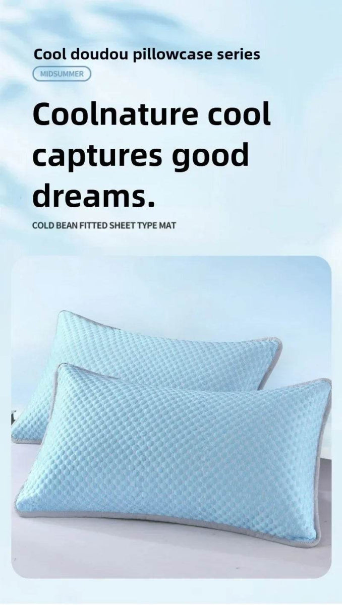 Summer Cooling Pillowcase Solid Color Ice Bean Bean Pillowcase Cool Feeling Air Conditioning Cover Washable (No Pillow) 48x74cm - Sleep Galleria