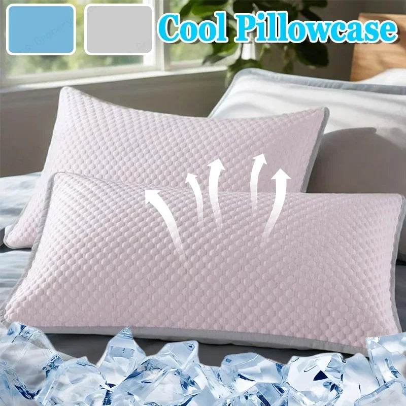 Summer Cooling Pillowcase Solid Color Ice Bean Bean Pillowcase Cool Feeling Air Conditioning Cover Washable (No Pillow) 48x74cm - Sleep Galleria