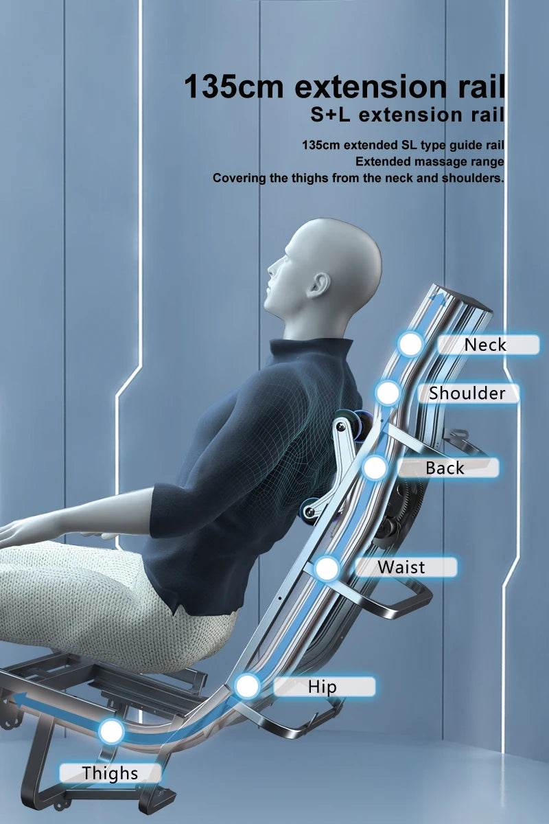 USA Local Delivery 135cmSL Shiatsu 4D Heating Airbag Zero Gravity full body Massage Chair Home Office Chair - Sleep Galleria