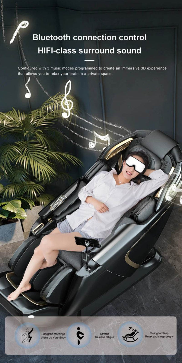 USA Local Delivery 135cmSL Shiatsu 4D Heating Airbag Zero Gravity full body Massage Chair Home Office Chair - Sleep Galleria