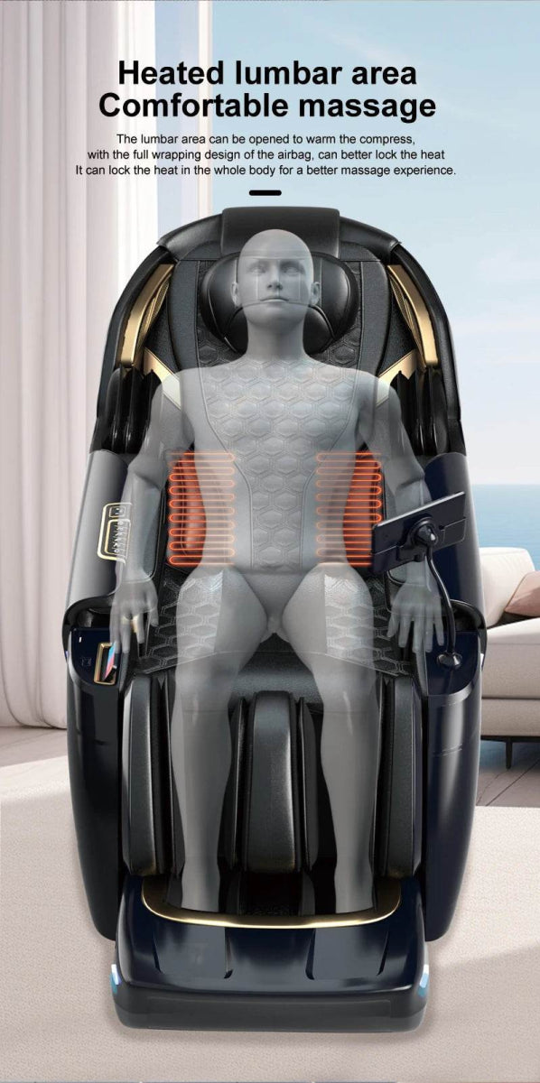 USA Local Delivery 135cmSL Shiatsu 4D Heating Airbag Zero Gravity full body Massage Chair Home Office Chair - Sleep Galleria