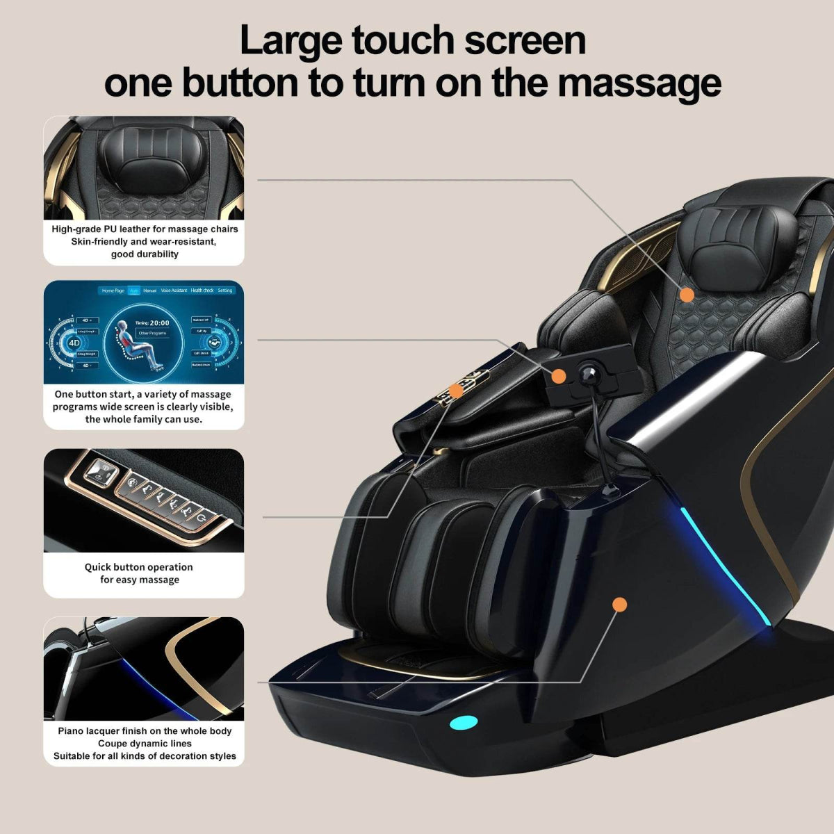 USA Local Delivery 135cmSL Shiatsu 4D Heating Airbag Zero Gravity full body Massage Chair Home Office Chair - Sleep Galleria
