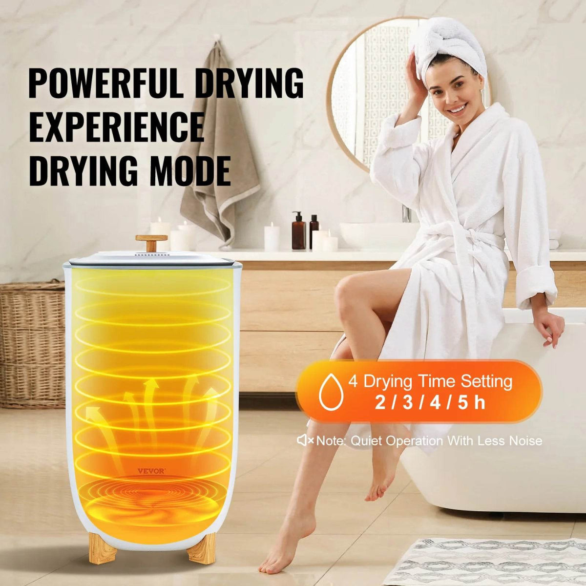 VEVOR 35L Towel Warmer Luxury Large Towel Warmer Bucket with Drying Modes & LED Screen for Bathroom Spa Bathrobe Blanket - Sleep Galleria