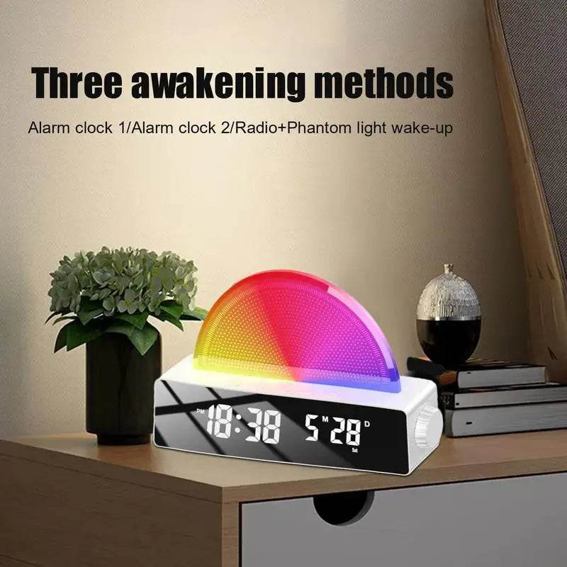 Wake Up Light Sunrise Alarm Clock Wake-up Atmosphere Night Light Smart Alarm Clock Alarm Clocks For Bedrooms Multi-Color Display - Sleep Galleria