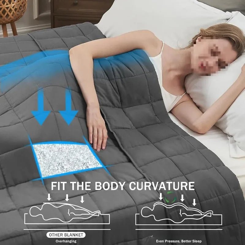 Weighted Blanket for Adults (12lbs, 48"x72" Twin Size) - Cooling and Breathable Heavy Blanket for 110 - 130lbs - Sleep Galleria - Sleep Galleria