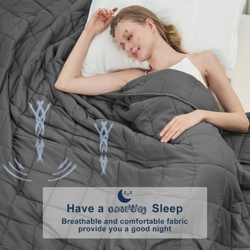 Weighted Blanket for Adults (12lbs, 48"x72" Twin Size) - Cooling and Breathable Heavy Blanket for 110 - 130lbs - Sleep Galleria - Sleep Galleria