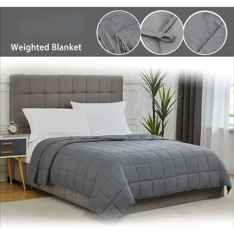 Weighted Blanket for Adults (12lbs, 48"x72" Twin Size) - Cooling and Breathable Heavy Blanket for 110 - 130lbs - Sleep Galleria - Sleep Galleria