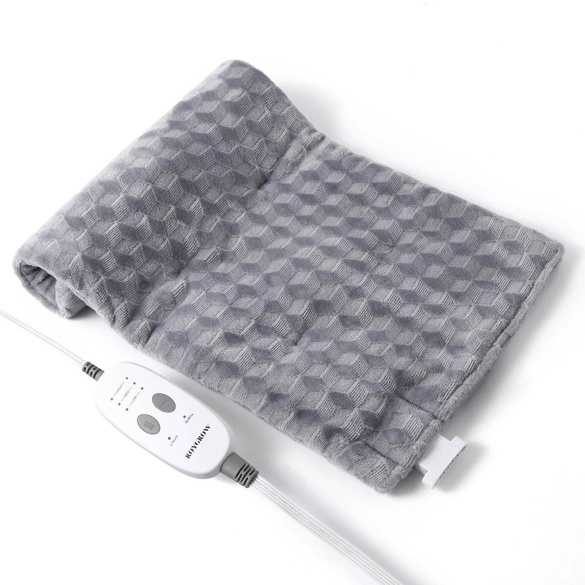 Weighted Heating Pad with Massager, Electric Heating Pad for Back with Massaging Vibration, 3 Heating Levels & 3 Massage Types - Omega Lifestyles