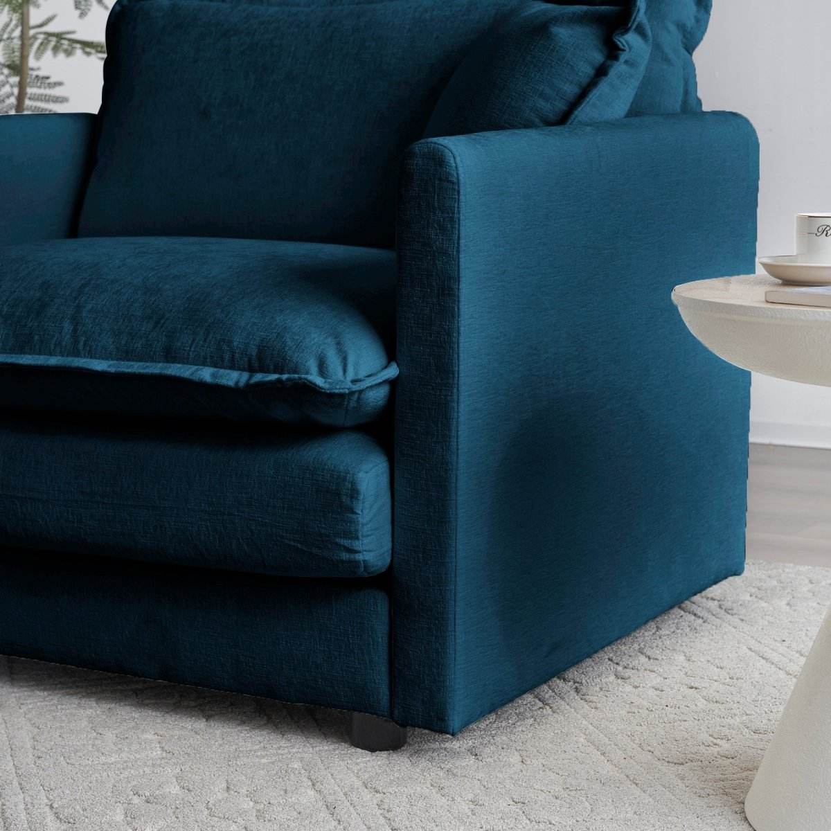 2-Piece Blue Chenille Upholstered Loveseat And Chair Set - Sleep Galleria