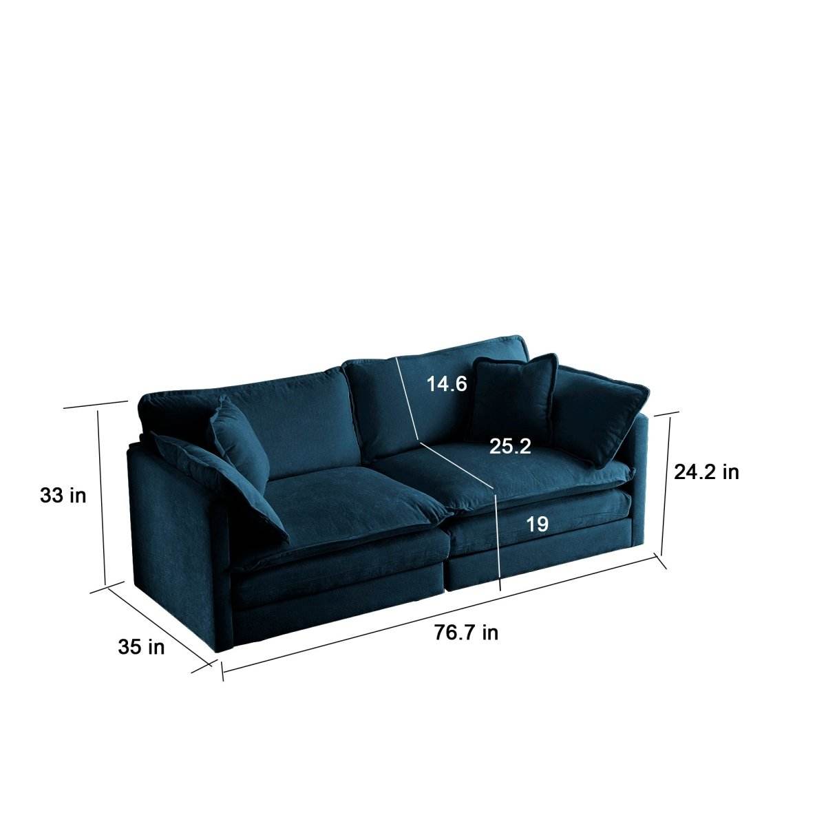 2-Piece Blue Chenille Upholstered Loveseat And Chair Set - Sleep Galleria