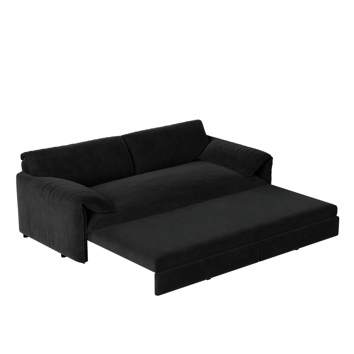 3-In-1 Convertible Velvet Queen Sleeper Sofa Bed With Storage - Omega Lifestyles