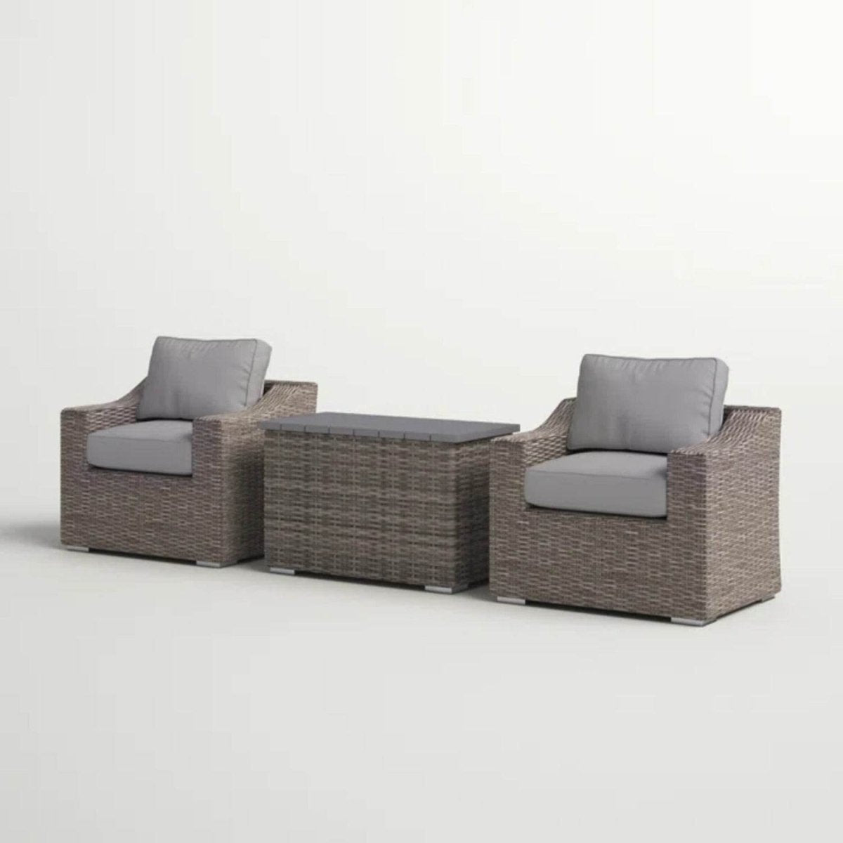 3 - Piece Chic Rattan Wicker Outdoor Seating Group - Slumberine - Omega Lifestyles