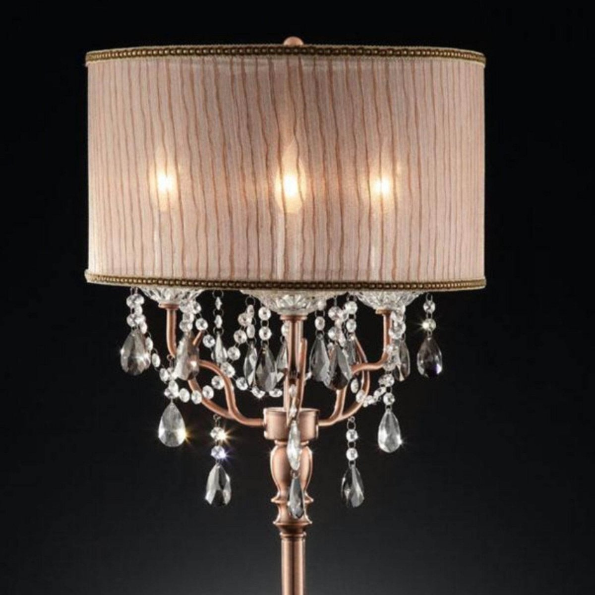 35-Inch Crystal Accent Metal Table Lamp - Sleep Galleria