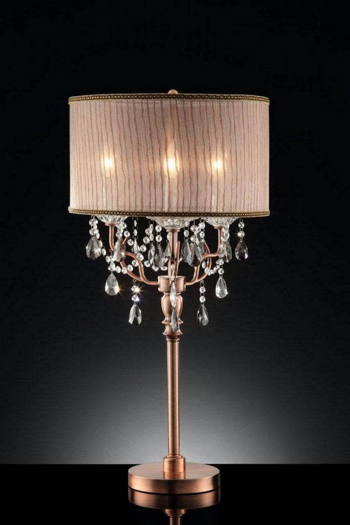 35-Inch Crystal Accent Metal Table Lamp - Sleep Galleria