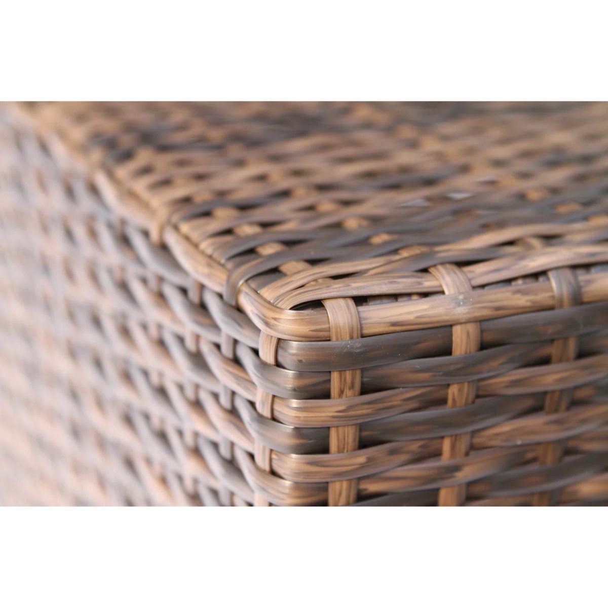 Espresso Wicker Outdoor Side Table With Drink Holders - Slumberine - Omega Lifestyles