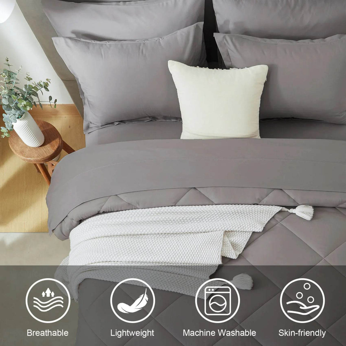 Extra Soft 7-Piece Microfiber Comforter Bedding Set - Sleep Galleria