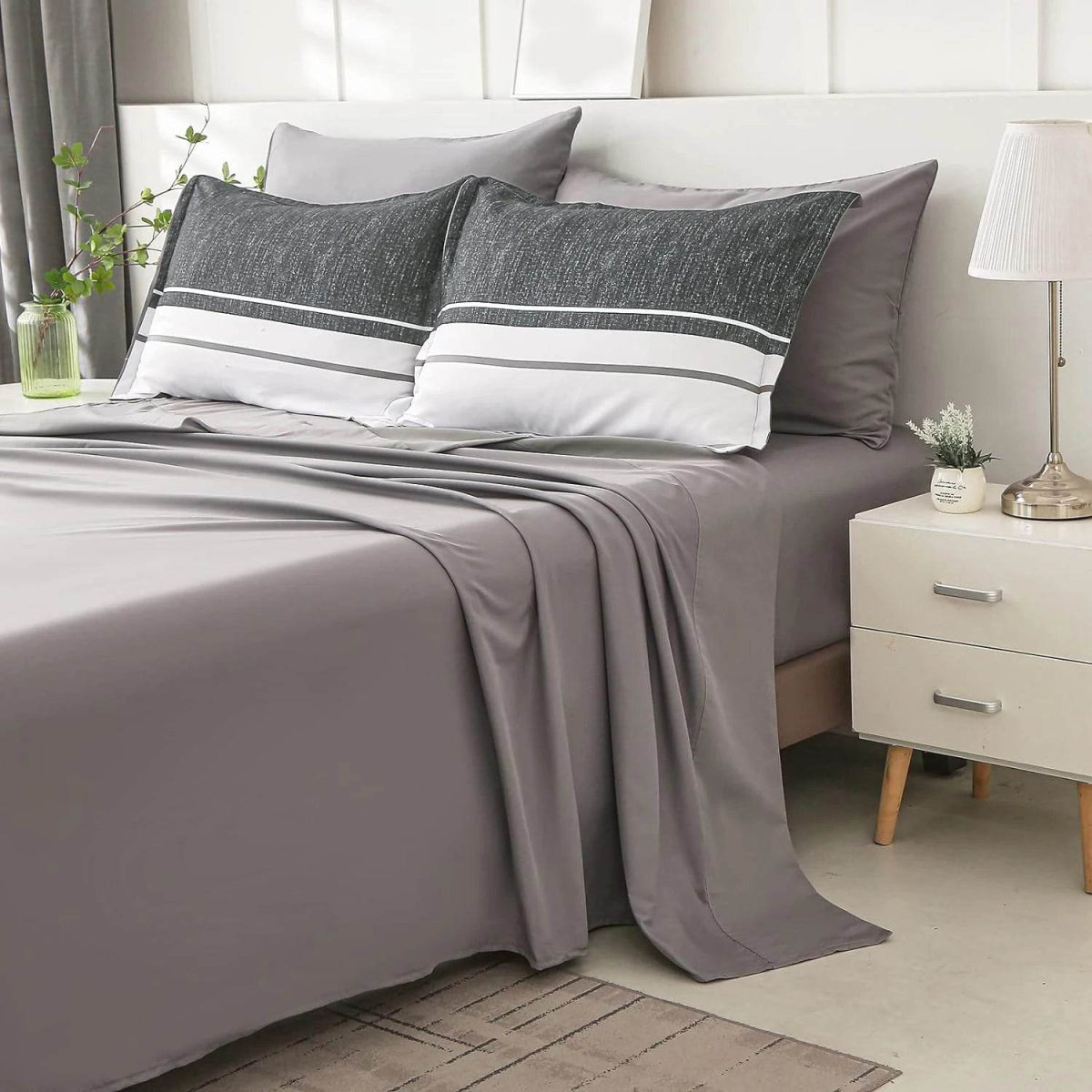 Extra Soft Striped Microfiber Bedding Comforter Set - Sleep Galleria