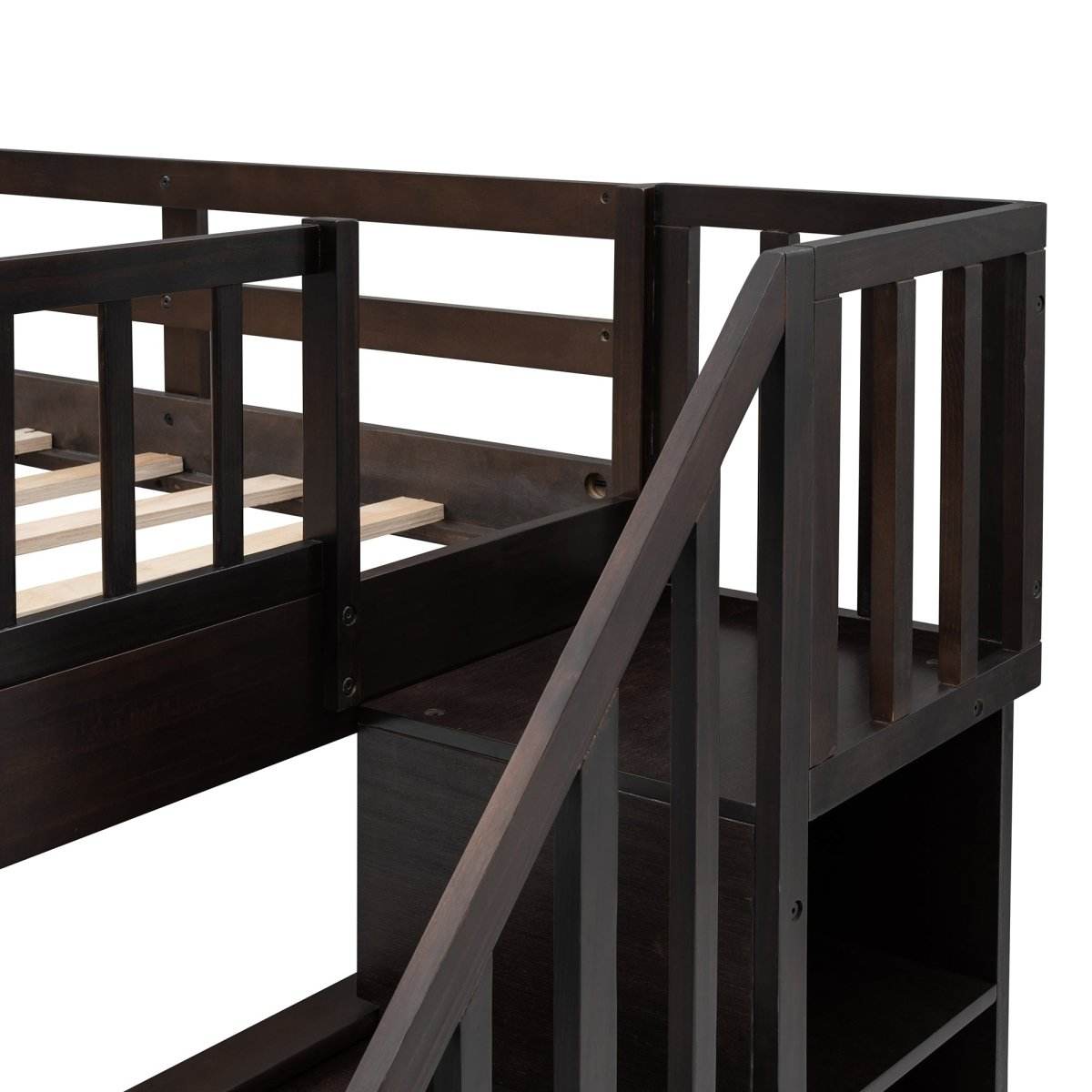 Full Over Full Stairway Bunk Bed With Twin Trundle - Sleep Galleria