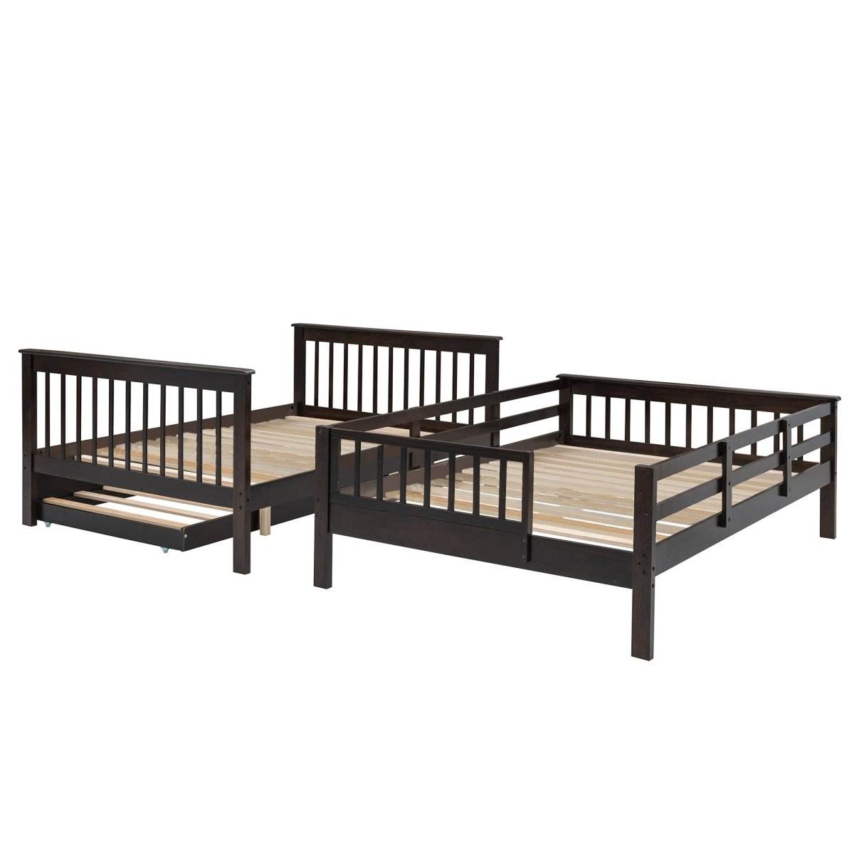 Full Over Full Stairway Bunk Bed With Twin Trundle - Sleep Galleria