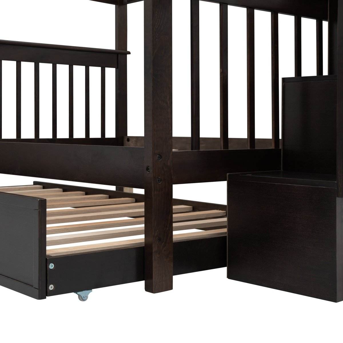 Full Over Full Stairway Bunk Bed With Twin Trundle - Sleep Galleria